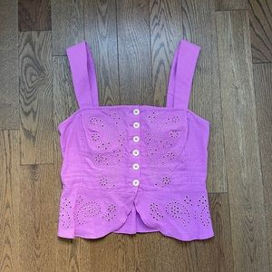 Free people cropped eyelet tank NWOT